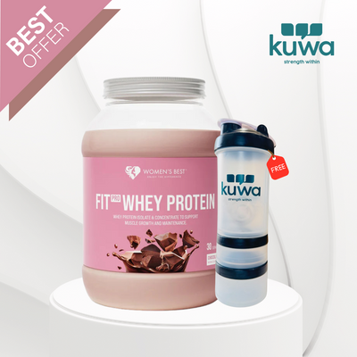 WOMEN'S BEST FIT WHEY PROTEIN CHOCOLATE 908G with KUWA Bottle