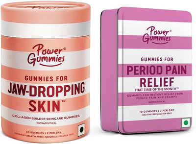 Power Gummies - Jaw Dropping Skin 60 Gummies, Healthy Skin, Gummies for Women - Lemon Twist & Strawberry