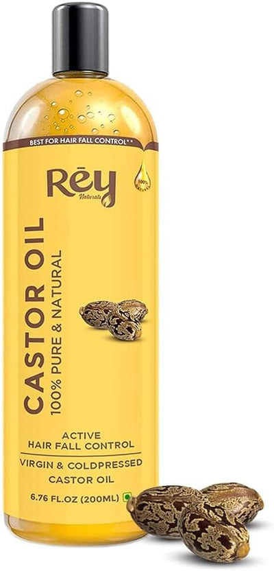 Rey Naturals Cold Pressed Castor Oil For Hair Growth 200 ml