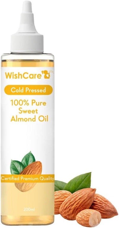 Wishcare 100% Pure Cold Pressed Badam Rogan Sweet Almond Oil for Healthy Hair and Glowing Skin