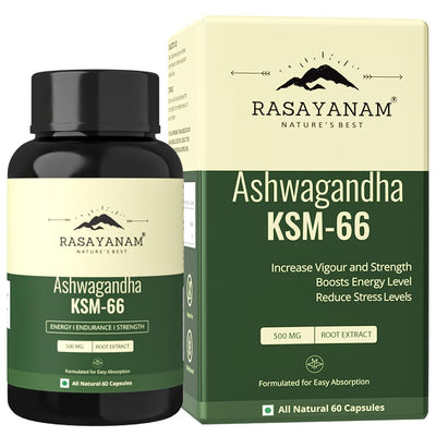 راساينام اشواغاندا KSM66 500 ملغ، 60 كبسولة