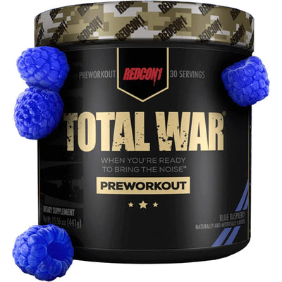 REDCON1 Total War Pre Workout Powder, Blue Raspberry 30 Servings