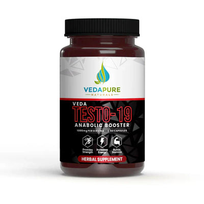 Vedapure Testosterone Booster- Tribulus, Safed, Shilajit 60 Capsules - National Day Deal