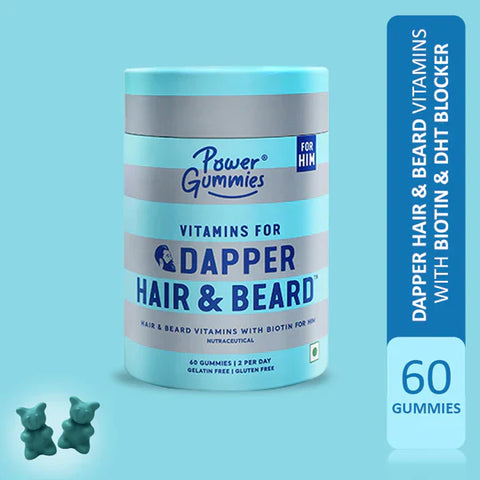 Power Gummies Dapper Hair & Beard Gummies, 60