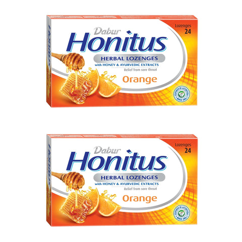 Dabur Honitus Herbal Lozenges- Orange, 24 Lozenges