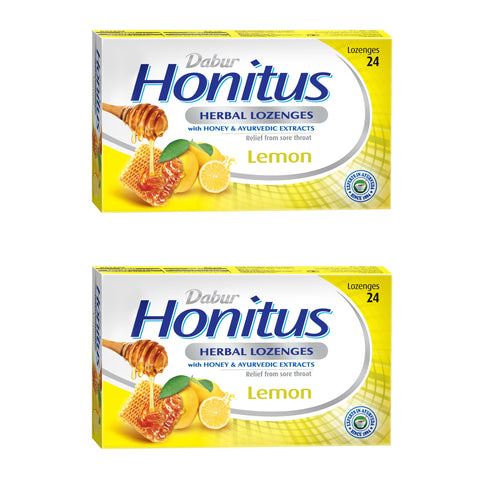 Dabur Honitus Herbal Lozenges -Lemon, 24 Lozenges