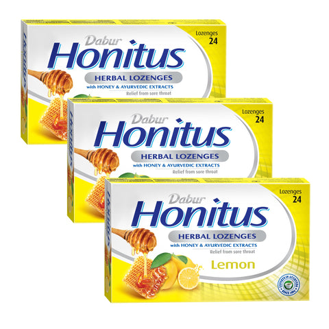 Dabur Honitus Herbal Lozenges -Lemon, 24 Lozenges