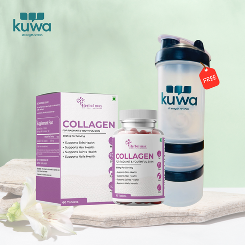 Herbal Max Collagen 60 Tablets with KUWA Bottle