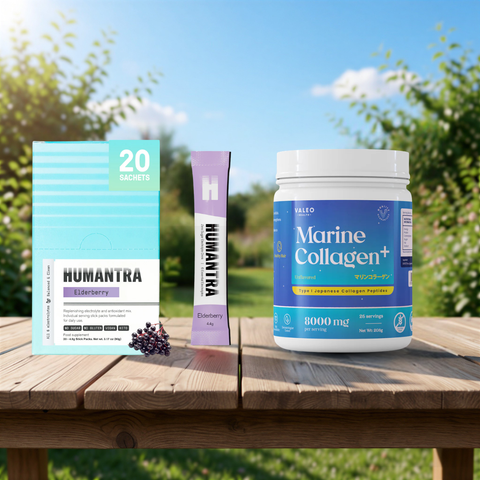 Humantra Electrolyte Elderberry 90g + Valeo Marine Collagen