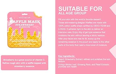 Kocostar Waffle Mask Facial Sheet Strawberry 40G 1's