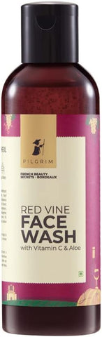 Pilgrim French Red Vine Face Wash with Vitamin C & goodness of Aloe for Anti Ageing & Dark Spots |Face wash for dry skin | Face cleanser for dry skin | Men and Women|100ml