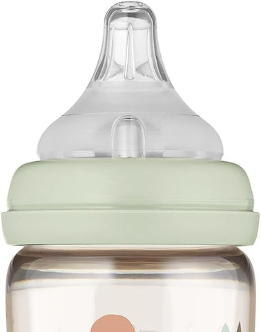 Moyuum PPSU All-in-One Feeding Baby Bottle with Nipple 170ml (0-3 months) - Anti Colic, BPA Free & Easy Clean Wide-Neck Non-Tip Stable Base - Cloud Edition