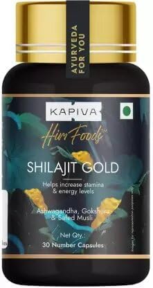 Kapiva Shilajit Gold 30 Capsules | Contains 24 Carat Gold | Boosts Stamina In 4 Weeks | 100% Ayurvedic