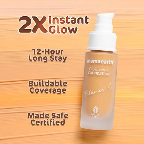 Mamaearth Glow Serum Foundation with Vitamin C & Turmeric for 12 Hour Long Stay 05 Beige Glow 30 ml