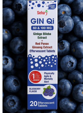 SEHA GIN QI 60 & 100 MG Effervescent Tablets Blueberry Flavor 20