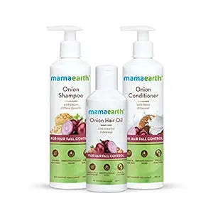 Mamaearth Anti Hair Fall Spa Kit - Onion Oil, Shampoo & Conditioner + Power Gummies & WN Beauty Collagen