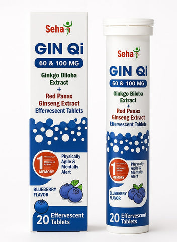 SEHA GIN QI 60 & 100 MG Effervescent Tablets Blueberry Flavor 20