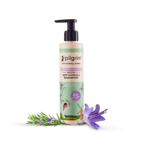 Pilgrim Spanish Rosemary & Biotin Anti Hairfall Shampoo + Conditioner + Advanced Hair Growth Serum 50 Ml + FREE Pilgrim Face Serum 5Ml