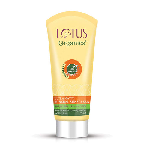 Lotus Organic Ultra Matte Mineral Sunscreen Spf 40 Pa 100 Gms