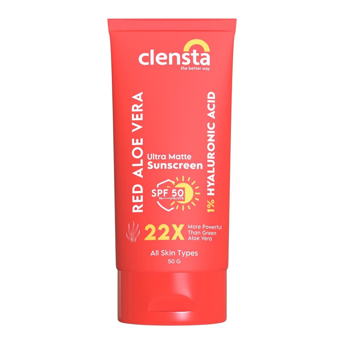 Clensta Red Aloe Vera Daily Matte Sunscreen SPF50 50gm