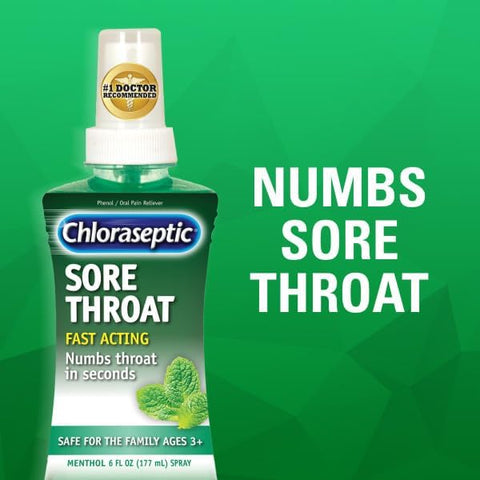 Chloraseptic Sore Throat Spray, Menthol 6 fl oz(pack of 2)