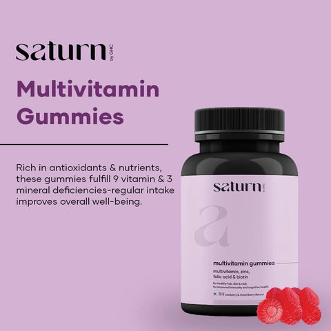 GHC Saturn Multivitamin Gummies 30 gummies + Panchamrit Radiant Everyday Skin Glow Gummies 30