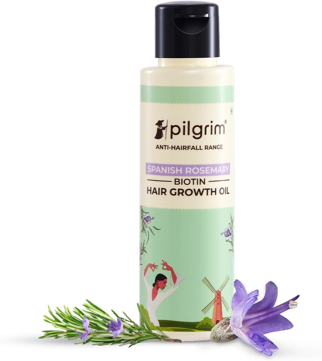 Pilgrim Spanish Rosemary & Biotin Hair Growth Oil to Control Hair Fall & Strengthens Hair 100ml