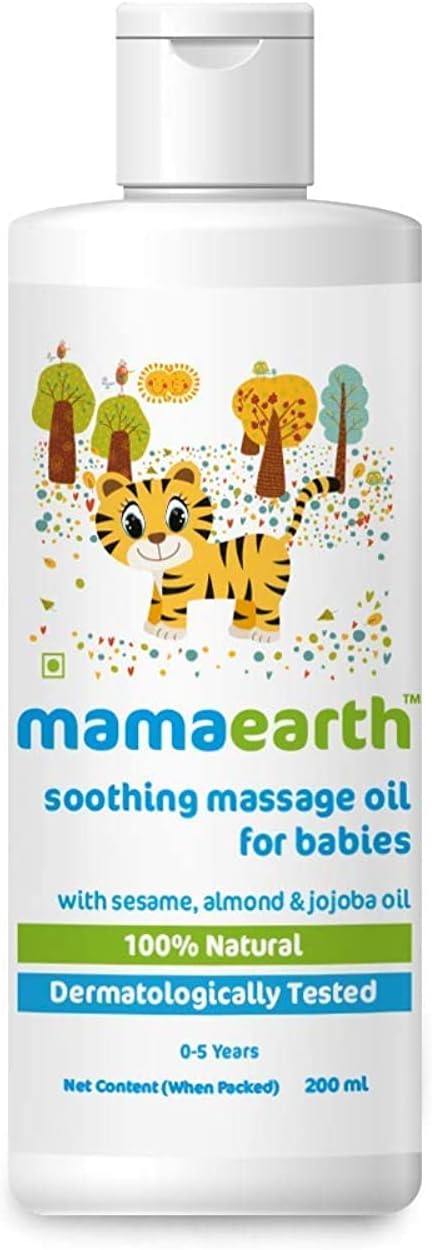 Mamaearth soothing massage oil for babies with sesame, almond & jojoba oil 200 ml