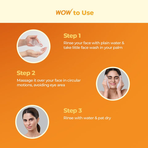 Wow Skin Science Brightening Vitamin C Face Wash  No Parabens, Sulphate, Silicones & Color  Pack Of 2  Net Vol 200ml