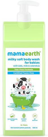 Mamaearth Milky Soft Body Wash for Babies with Oats, Milk and Calendula (400 ml)