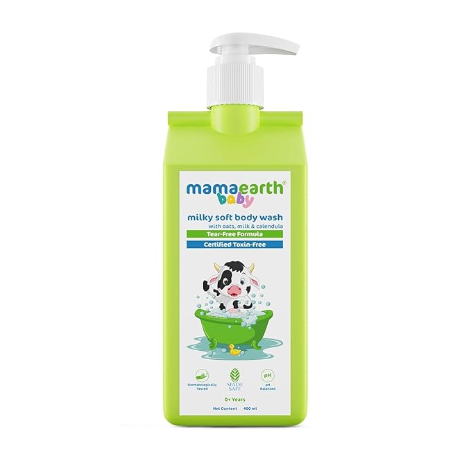 Mamaearth milky soft body wash for babies with oats, milk & calendula 400 ml