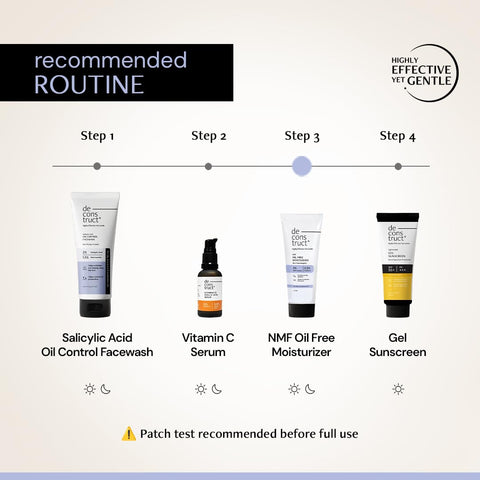 Deconstruct Oil-Free Moisturizer for Oily Skin - 3 NMF Complex + 0.2 Panthenol | Non-Comedogenic Moisturizer - 50gm + Deconstruct Gel Sunscreen - SPF 55+ and PA+++ | Water Resistant Sunscreen - 50gm