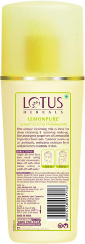 LOTUS Herbals Lemonpure tumeric & Lemon Cleansing Milk 170 ml -