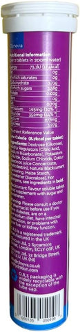 O.R.S Hydration Tablets with Electrolytes, Vegan, Gluten and Lactose Free Formula – Natural Blackcurrant Flavour, 96 Tablets (Pack of 4 x 24)