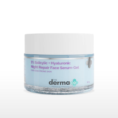 THE DERMA CO 1% Salicylic+Hyaluronic Night Restore Face Serum Gel 50g