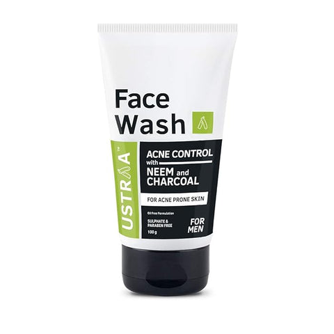 USTRA Face Wash Acne Control with Neem and Charcoal for Acne Prone Skin 100g