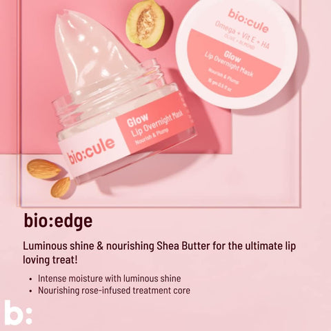 Biocule Glow Lip Overnight Mask : Omega + Vit E + HA 15gm