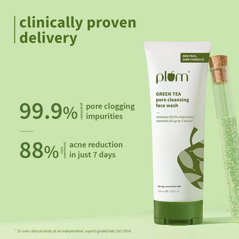 Plum Green Tea Pore Cleansing Face Wash for Oily, Acne Prone, Dry & Combination Skin - 100ml