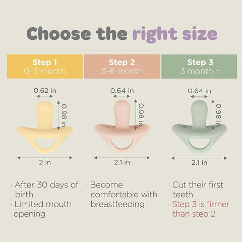 Moyuum All-Silicone Macaron Pacifier with Protective Stage 2 (3 to 6 months) Case pink