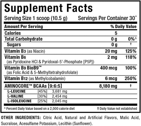 Allmax Nutrition Aminocore Bcaa White Grape 315g