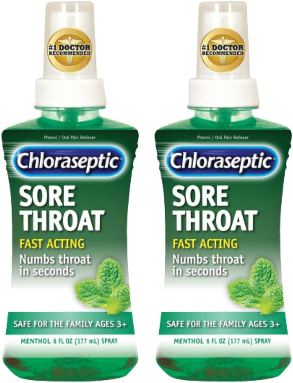 Chloraseptic Sore Throat Spray, Menthol 6 fl oz(pack of 2)