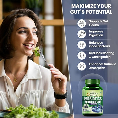 Himalayan Organics Probiotics 50 Billion CFU with Prebiotic 60 Tablets