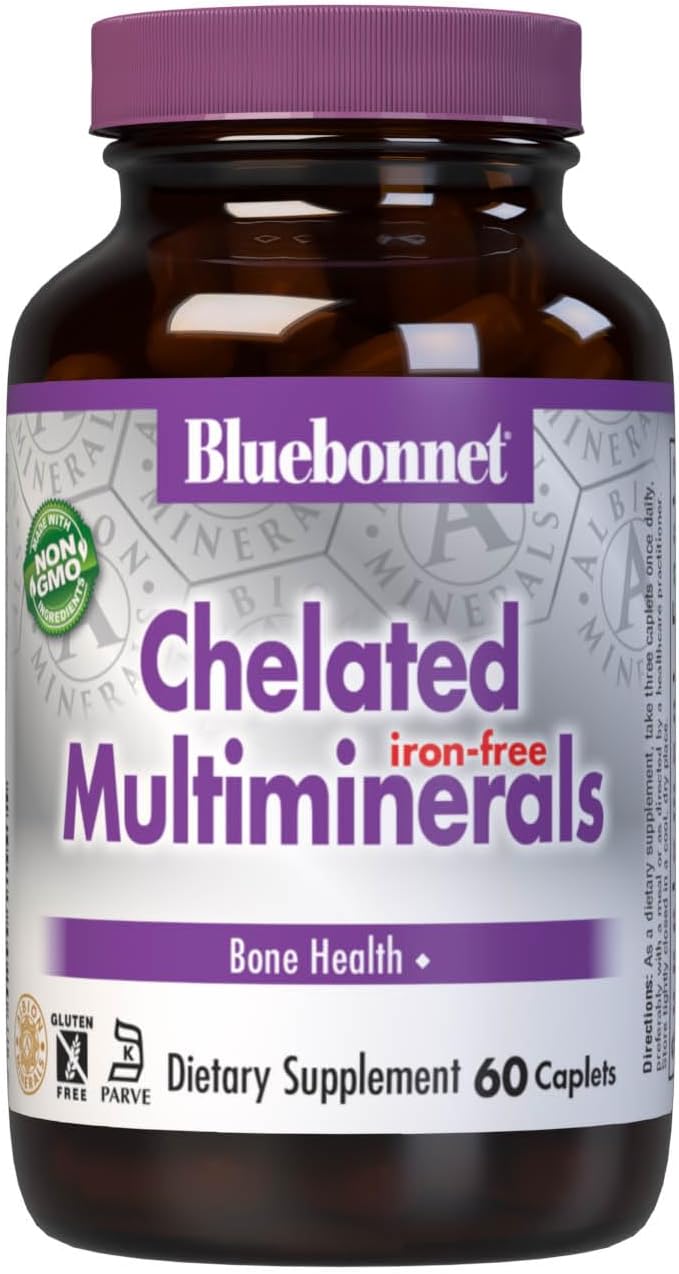 Blue Bonnet High Potency Chelated Multiminerals With Iron Caplets 60 Count