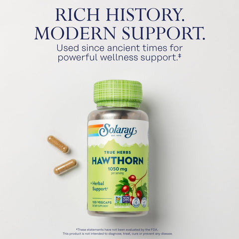 Solaray Hawthron Berry 1050mg Vcaps 100's