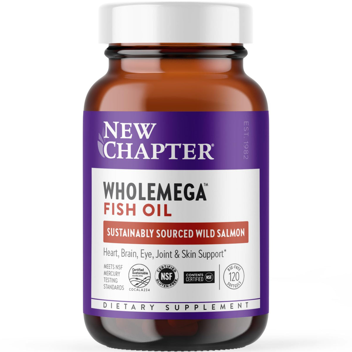 New Chapter Wholemega Whole Fish Oil 1000mg 120 Softgels (Dietary Supplement)