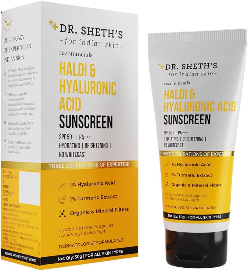 Dr. Sheth's Haldi & Hyaluronic Acid Sunscreen - 50g