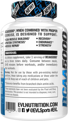 EVL BCAA 5000 30 Servings 240 Capsules