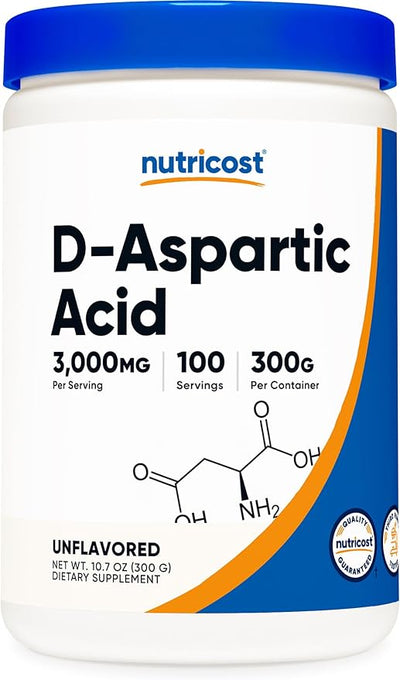 Nutricost D-Aspartic Acid (DAA) Powder 300G - Pure D Aspartic Acid