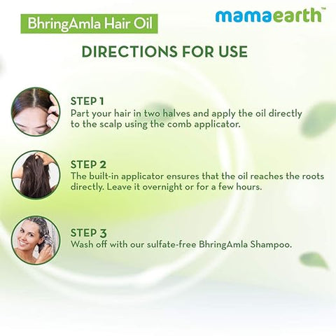 MAMAEARTH Bhring Amla Hair Oil, 250 ml