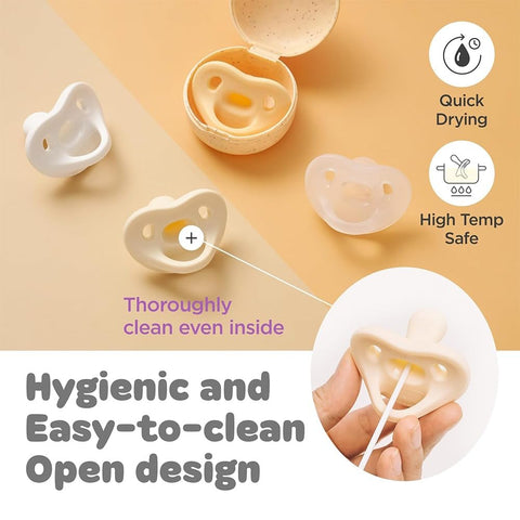 Moyuum All-Silicone Macaron Pacifier with Protective Stage 1 (Up to 3 Months) Case Blue